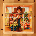 China Supplier Alibaba 9pcs Wooden Toys Learning Puzzle 3d